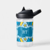 Kinder fügen Initialen Sterne Dreiecke blau gelb Trinkflasche (Links)