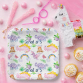 Kinder Fun Dinosaurier Regenbogen WasserfarbJungle Pappteller (Party)