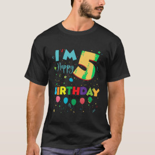 Kinder Fünf 5 Jahre 5. Geburtstag Happy Geburtstag T-Shirt