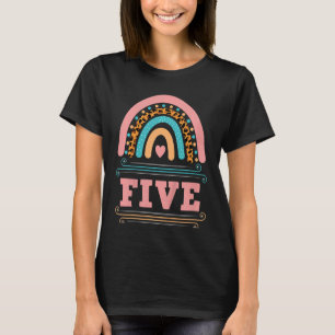 Kinder Fünf Jahre alte Mädchen Regenbogen 5. Gebur T-Shirt