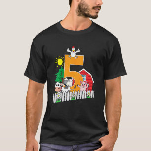 Kinder fünfter 5. Geburtstag Bauernhof Tier Kuh Sc T-Shirt
