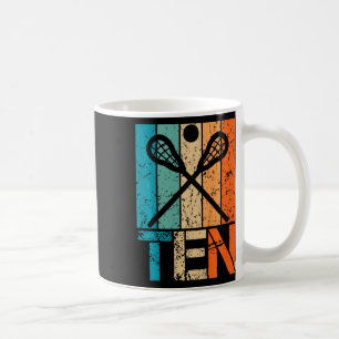 Kinder Funny 10. Lacrosse Geburtstag 10 Jahre alt Kaffeetasse