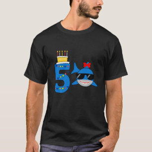 Kinder Funny 5 Jahre Alter Hai Geburtstag T-Shirt