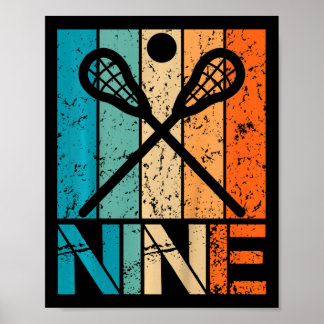 Kinder Funny 9. Lacrosse Geburtstag 9 Jahre alt Ge Poster
