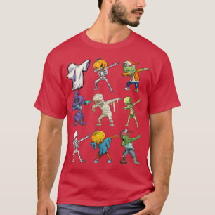 Kinder Funny Boys kid Halloween Dabbing mit Skelet T-Shirt