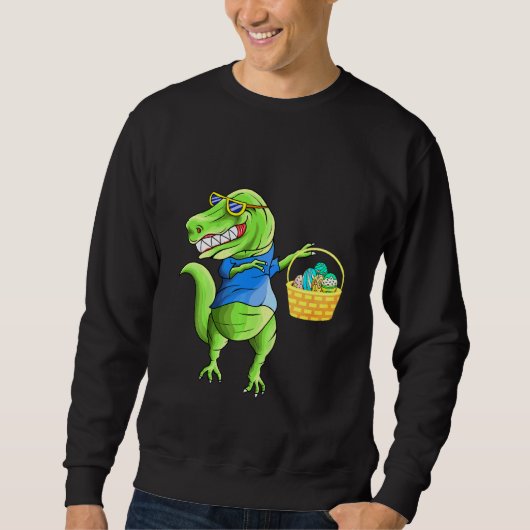 Kinder Funny Dinosaurier, die mit Ostereier kochen Sweatshirt (Vorderseite)