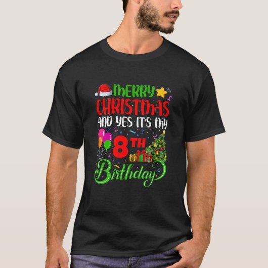 Kinder Funny frohe Weihnachten Ja, es ist mein 8. T-Shirt (Vorderseite)