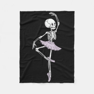 Kinder Funny Skeleton Tanzen Ballett Liebhaber Spo Fleecedecke