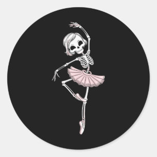Kinder Funny Skeleton Tanzen Ballett Liebhaber Spo Runder Aufkleber