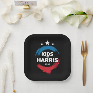 Kinder für Harris Präsident Kinder lieben Kamala H Pappteller