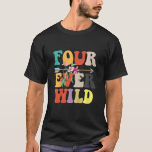 Kinder für immer wild 4. Geburtstag Junge Mädchen T-Shirt