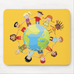 Kinder für Weltfrieden Mousepad