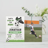 Kinder Fußball Einladung zum Foto (Stehend Vorderseite)