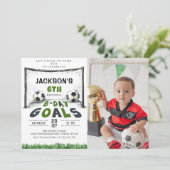 Kinder Fußball Foto Einladung (Stehend Vorderseite)