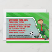 Kinder Fußball / Fußball Grün Geburtstagseinladung Einladung (Rückseite)