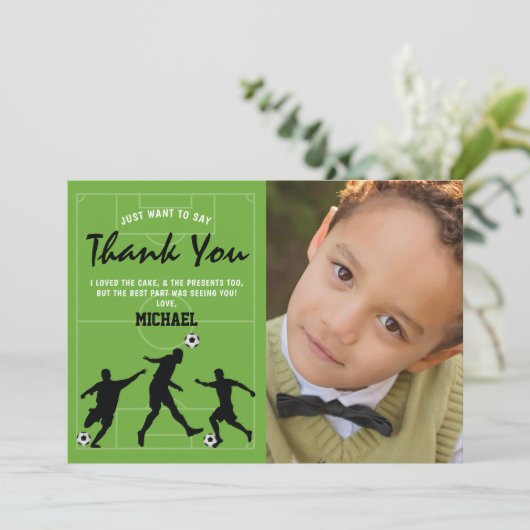 Kinder Fußball Geburtstag Danke (Stehend Vorderseite)