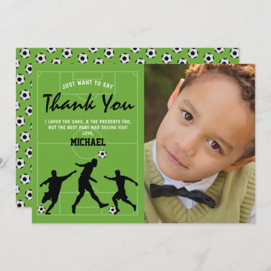 Kinder Fußball Geburtstag Danke (Vorne/Hinten)