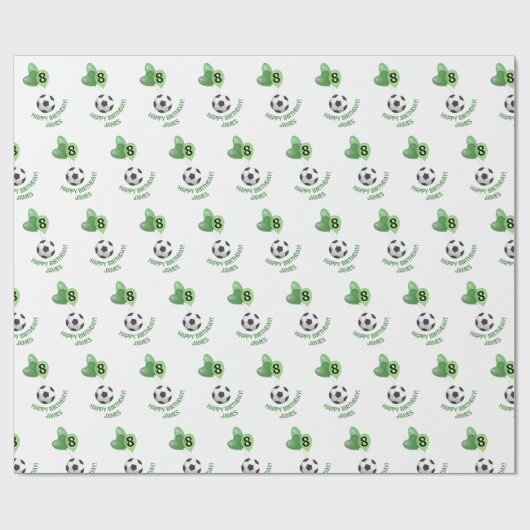 Kinder Fußball Geburtstag Geschenkpapier (Flach)