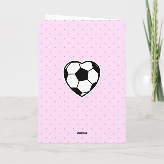 Kinder Fußball Herzschule Valentinstag Pink Karte (Rückseite)