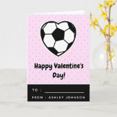 Kinder Fußball Herzschule Valentinstag Pink Karte (Gelbe Blume)