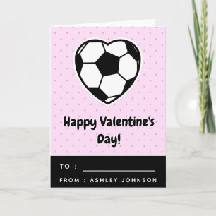 Kinder Fußball Herzschule Valentinstag Pink Karte