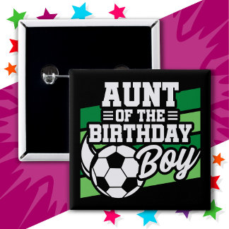 Kinder Fußball Party Tante zum Geburtstag Junge Button