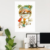 Kinder füttern die Vögel Poster (Heimbüro)