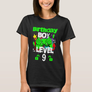 Kinder Gamer Happy 9. Geburtstag Junge Stufe 9 unv T-Shirt