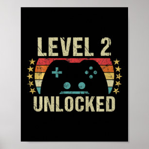 Kinder-Gaming-Vintage-Geschenk zum 2. Geburtstag 2 Poster