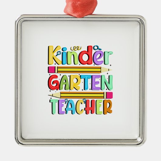 Kinder Garten Teacher Ornament Aus Metall (Vorne)