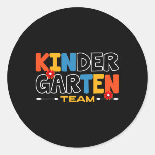 Kinder Garten Team Lehrer Zurück zur Schule Enthus Runder Aufkleber