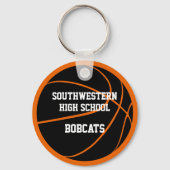 Kinder Gastgeschenke schwarz-orange Basketball Schlüsselanhänger (Rückseite)