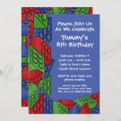 Kinder Gebäude Bau Blöcke Geburtstagspartei Einladung (Vorne/Hinten)