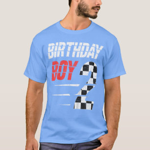 Kinder Geburtstag Junge 2 Zwei Rennflagge 2. Gebur T-Shirt