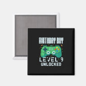 Kinder Geburtstag Junge Level 9 Freigeschaltet Gam Magnet (Vorderseite/Rückseite)