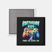 Kinder Geburtstag Junge Zeit zum Levelaufstieg Gam Magnet (Vorderseite/Rückseite)