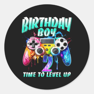 Kinder Geburtstag Junge Zeit zum Levelaufstieg Gam Runder Aufkleber