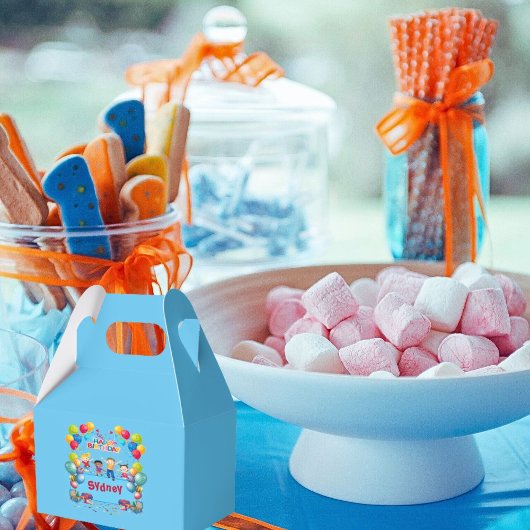 Kinder-Geburtstags-Gefälligkeitsbox mit Balloons Geschenkschachtel