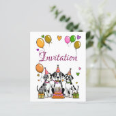 Kinder Geburtstagseinladung Great Dane Welpe (Stehend Vorderseite)