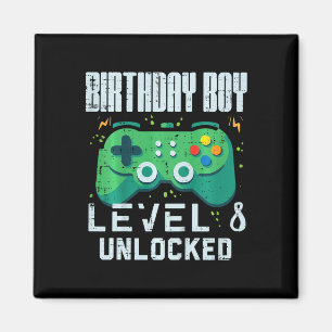 Kinder Geburtstagsjunge Level 8 freigeschaltet Gam Magnet