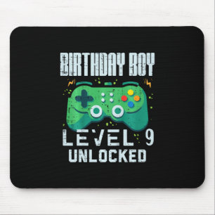 Kinder Geburtstagsjunge Level 9 freigeschaltet Gam Mousepad