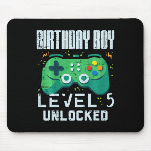 Kinder Geburtstagsjunge Stufe 5 freigeschaltet Gam Mousepad