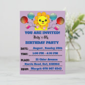 Kinder Geburtstagsparty Balloon Happy Lion Einladung (Stehend Vorderseite)