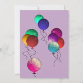 Kinder Geburtstagsparty Balloon Happy Lion Einladung (Rückseite)