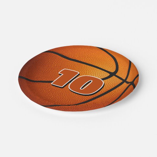 Kinder-Geburtstagsparty Basketball Pappteller (Schrägansicht)