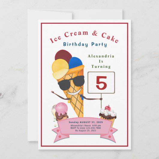 Kinder Geburtstagsparty Spaß Niedlich Einladung (Vorderseite)