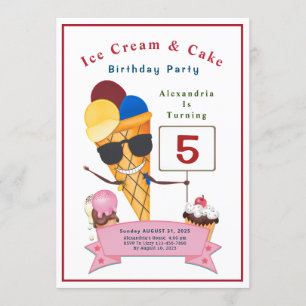 Kinder Geburtstagsparty Spaß Niedlich Einladung