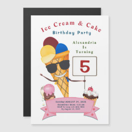 Kinder Geburtstagsparty Spaß Niedlich Magneteinladung