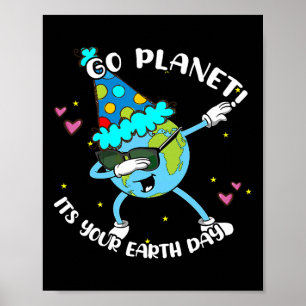 Kinder gehen Planet sein Shirt Erde Tag Niedlich J Poster