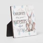 Kinder gehorchen Ihren Eltern - Spalte 3:20 Fotoplatte (Vorderseite)